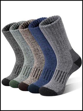 Merino Wool Thermal Socks for Men 5 Pairs Extra Warm Thick